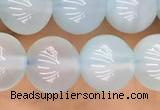 CBC810 15.5 inches 8mm round blue chalcedony gemstone beads