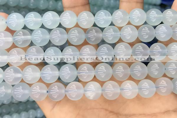 CBC813 15.5 inches 10mm round blue chalcedony gemstone beads