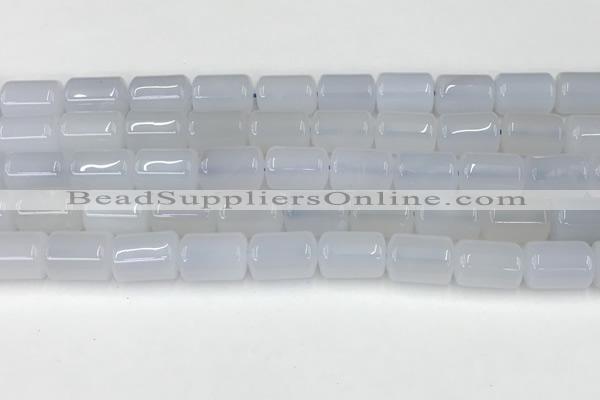 CBC829 15.5 inches 10*14mm tube blue chalcedony gemstone beads