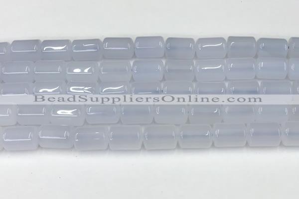 CBC832 15.5 inches 10*14mm tube blue chalcedony gemstone beads