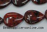 CBD34 15.5 inches 18*25mm flat teardrop brecciated jasper gemstone beads