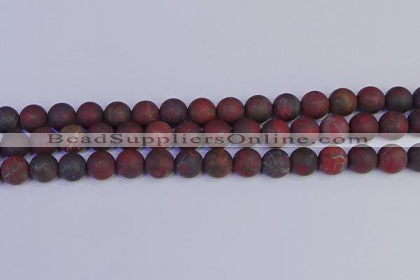 CBD364 15.5 inches 12mm round matte poppy jasper beads wholesale