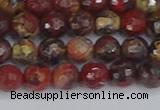 CBD369 15.5 inches 6mm faceted round brecciated jasper beads