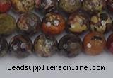 CBD370 15.5 inches 8mm faceted round brecciated jasper beads