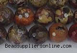 CBD371 15.5 inches 10mm faceted round brecciated jasper beads