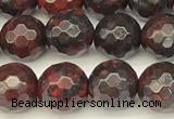 CBD391 15 inches 8mm faceted round brecciated jasper beads