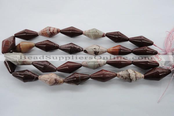 CBD69 15.5 inches 15*30mm bicone brecciated jasper gemstone beads