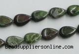 CBG08 15.5 inches 8*12mm flat teardrop bronze green gemstone beads