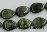 CBG09 15.5 inches 13*18mm flat teardrop bronze green gemstone beads