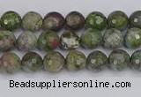 CBG100 15.5 inches 4mm faceted round bronze green gemstone beads