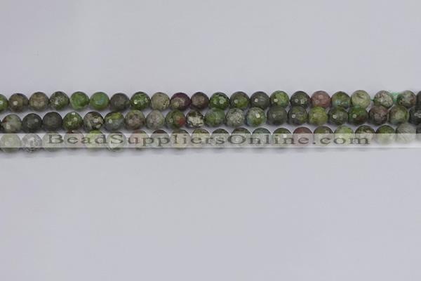 CBG101 15.5 inches 6mm faceted round bronze green gemstone beads