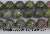 CBG102 15.5 inches 8mm faceted round bronze green gemstone beads