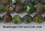 CBG109 15.5 inches 8mm faceted nuggets bronze green gemstone beads