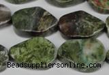 CBG67 15.5 inches 18*25mm wavy teardrop bronze green gemstone beads