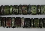 CBG80 15.5 inches 5*14mm & 7*14mm rondelle bronze green gemstone beads