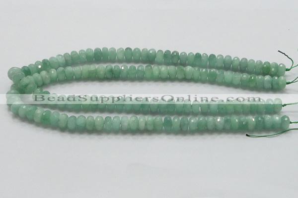 CBJ02 15.5 inches 6*10mm faceted rondelle jade beads wholesale