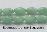 CBJ14 15.5 inches 8*12mm faceted rice jade beads wholesale