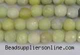 CBJ210 15.5 inches 4mm faceted round Australia butter jade beads