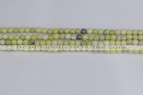 CBJ210 15.5 inches 4mm faceted round Australia butter jade beads