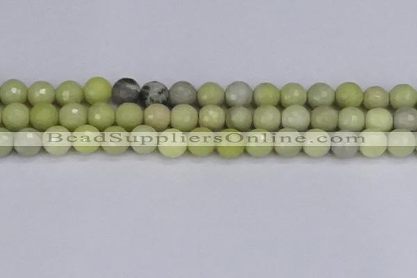 CBJ214 15.5 inches 12mm faceted round Australia butter jade beads