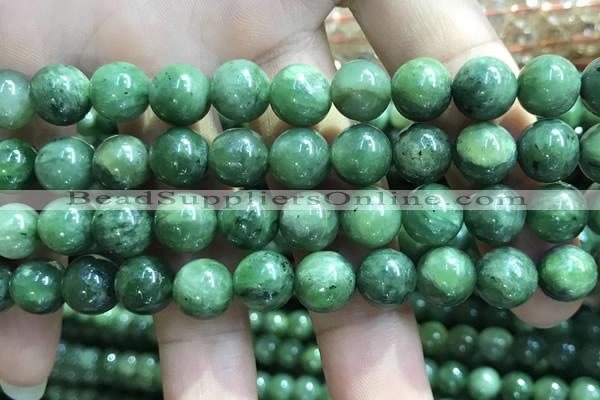 CBJ638 15.5 inches 10mm round Russian green jade beads wholesale