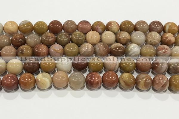 CBJ744 15.5 inches 12mm round petrified wood jade gemstone beads wholesale