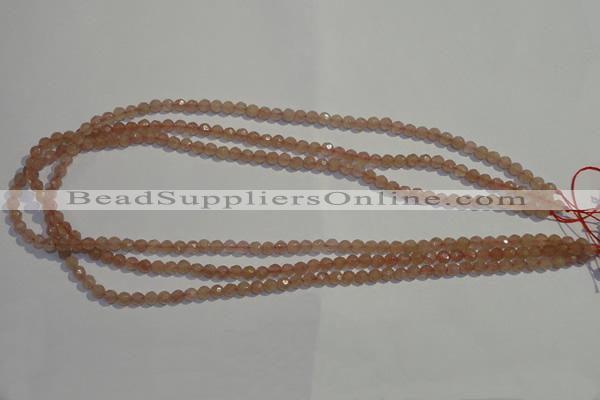 CBQ07 15.5 inches 4mm faceted round strawberry quartz beads