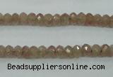 CBQ222 15.5 inches 4*6mm faceted rondelle strawberry quartz beads