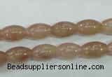 CBQ225 15.5 inches 8*12mm rice strawberry quartz beads