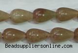 CBQ228 15.5 inches 10*16mm teardrop strawberry quartz beads