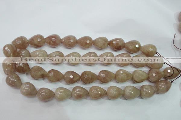 CBQ230 15.5 inches 16*20mm faceted teardrop strawberry quartz beads