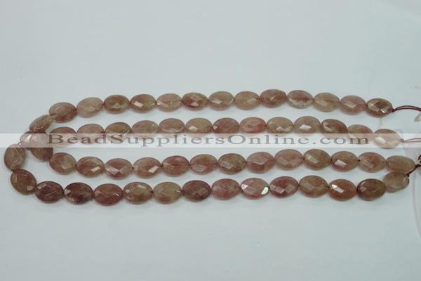 CBQ252 15.5 inches 10*14mm faceted oval strawberry quartz beads