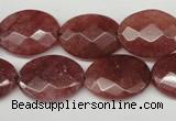 CBQ279 15.5 inches 15*20mm faceted oval strawberry quartz beads