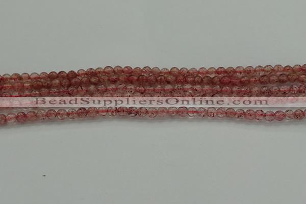 CBQ300 15.5 inches 4mm round natural strawberry quartz beads