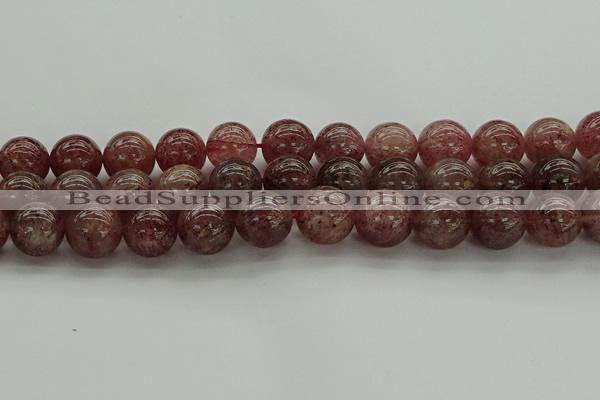 CBQ305 15.5 inches 14mm round natural strawberry quartz beads