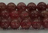 CBQ312 15.5 inches 8mm round natural strawberry quartz beads