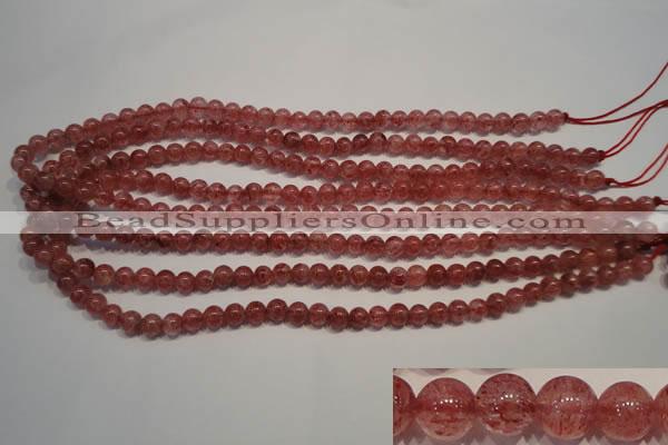 CBQ351 15.5 inches 6mm round natural strawberry quartz beads