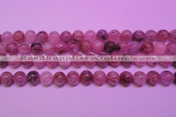 CBQ403 15 inches 10mm round natural strawberry quartz beads