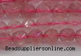 CBQ437 15.5 inches 8mm faceted nuggets strawberry quartz beads