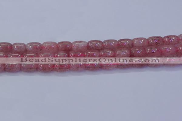 CBQ447 15.5 inches 10*14mm drum strawberry quartz beads