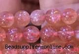 CBQ558 15.5 inches 4mm round golden strawberry quartz beads