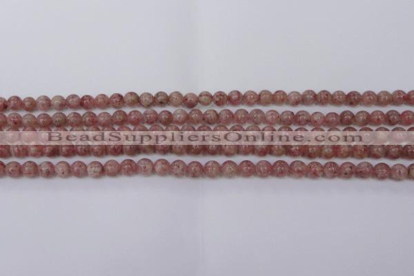 CBQ601 15.5 inches 6mm round natural strawberry quartz beads