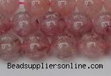 CBQ615 15.5 inches 14mm round natural strawberry quartz beads