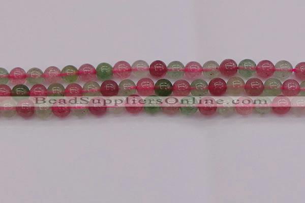 CBQ658 15.5 inches 10mm round mixed strawberry quartz beads