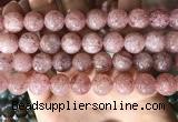 CBQ709 15.5 inches 12mm round strawberry quartz beads wholesale