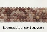 CBQ730 15.5 inches 8mm round strawberry quartz beads wholesale