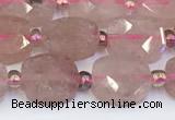 CBQ751 15.5 inches 8*10mm faceted oval strawberry quartz beads