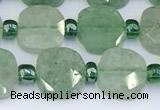 CBQ755 15.5 inches 10*10mm faceted square green strawberry quartz beads