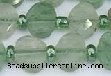 CBQ756 15.5 inches 6*8mm faceted oval green strawberry quartz beads