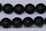 CBS06 15.5 inches 14mm round black stone beads wholesale